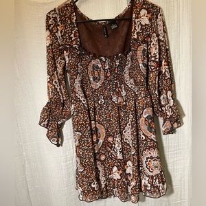 New Directions - Boho Peasant Top - Size L